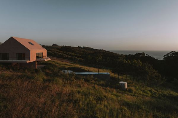 Every Side of This Pink House in Portugal Has a Patio