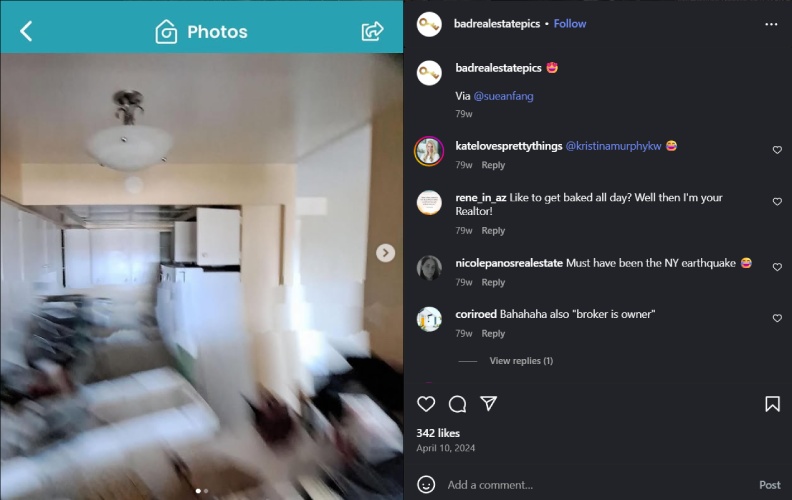 Blurry photo of a living room space