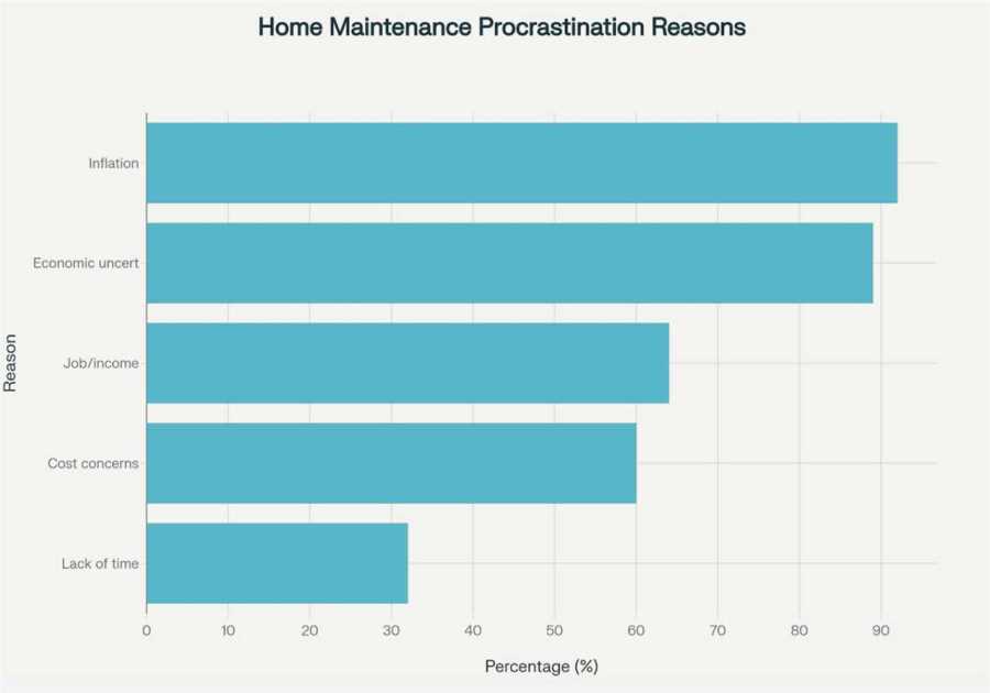 Financially stressed homeowners are delaying essential repairs