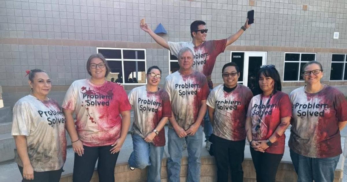 Arizona Teachers Accused of Mocking Charlie Kirk’s Assassination with “Problem Solved” Costumes – School Superintendent Says T-Shirts Were Worn Last Year Too