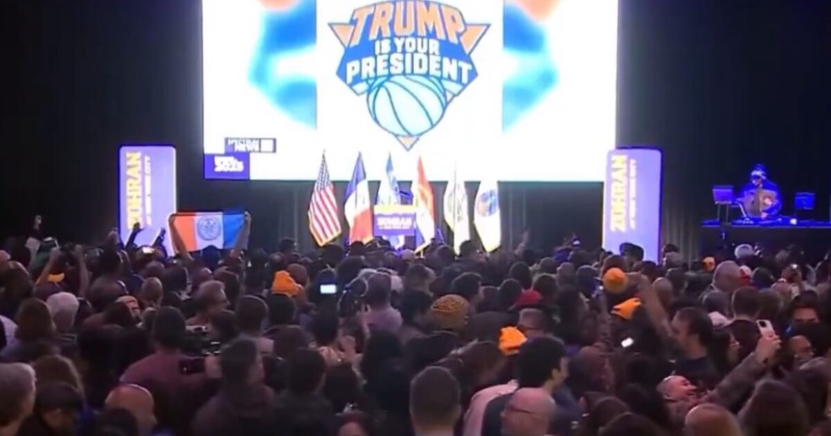 HILARIOUS! “Trump Is Your President” Appears on Jumbotron at Mamdani Election Night Party (VIDEO)