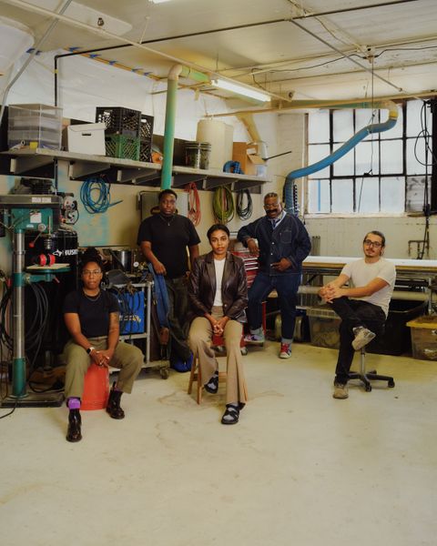 Andrea Yarbrough, pictured at left with fellow Cooperation Racine founders Kayla Reefer, Tavia David, Saleem Hue Penny, and Andrés Lemus-Spont, emphasizes how the project creates new