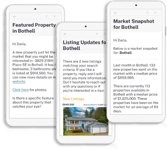 Zurple's intelligent lead nurture tool displayed on mobile.