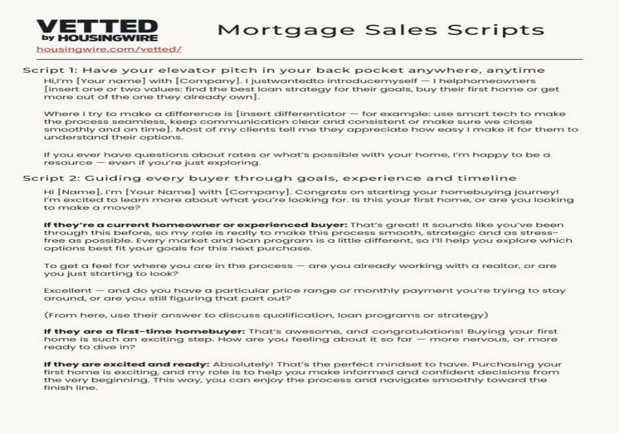 The mortgage sales scripts toolkit: 13 scripts for every buyer stage
