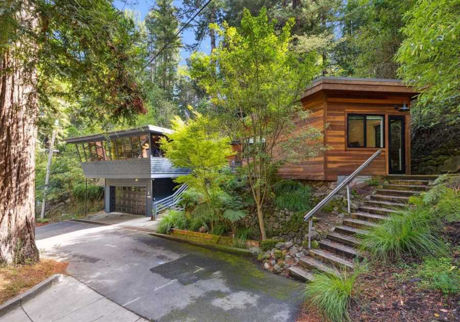 Redwoods Surround This $2M Mill Valley Midcentury