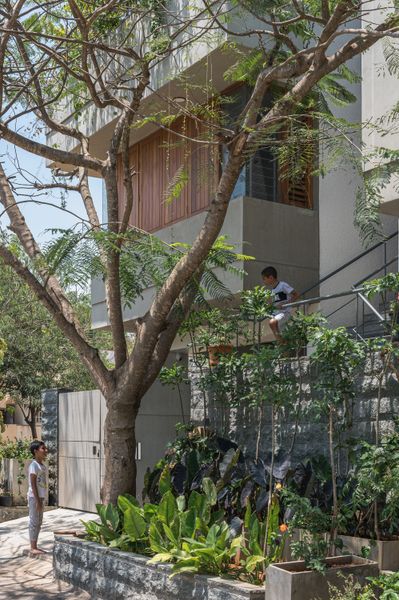The Skylight Steals the Show at This Vertical Concrete Home in India