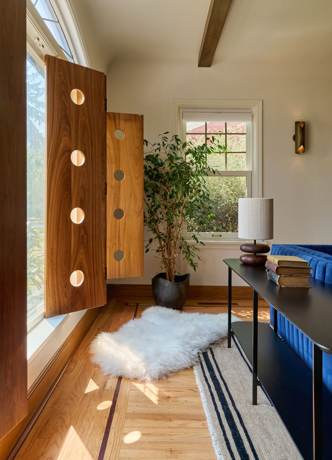 How They Pulled It Off: Playful Custom Wood Shutters Open Up a Historic Home