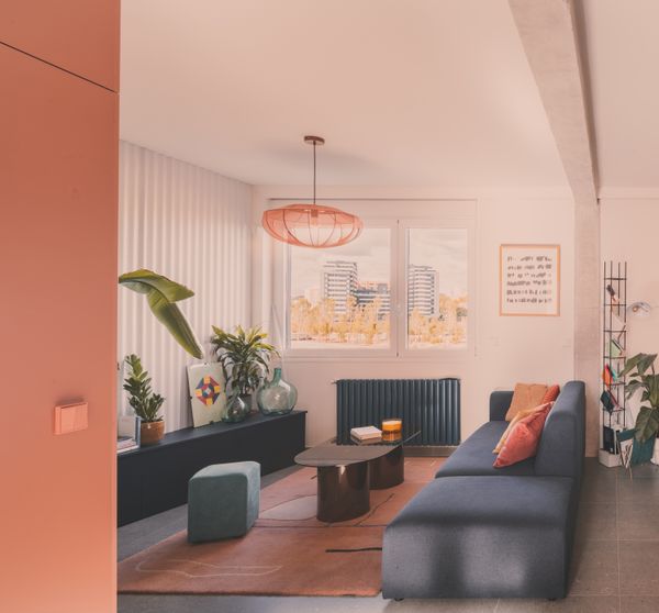 Nine People Once Lived in This Tiny Madrid Apartment, Now Refreshed With Bold Color for Two