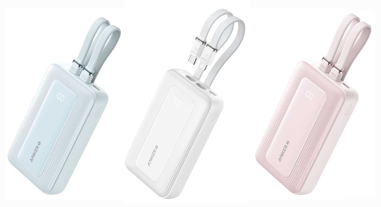 Anker Zolo Power Bank Lightning and USB-C cables