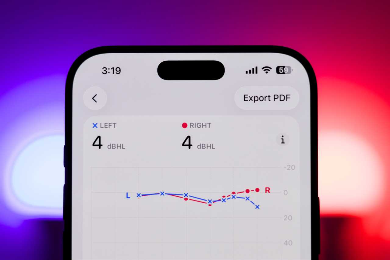 AirPods hearing test results