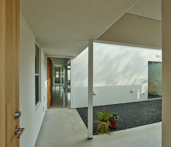 A view of the first courtyard, just inside the front door.