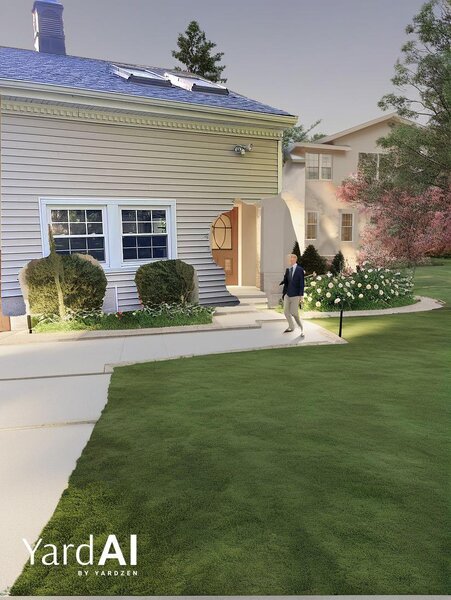 My son as a Sim, with another house too close to mine.