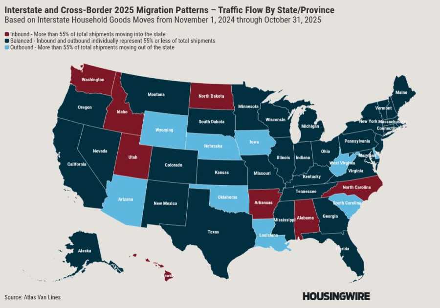 Louisiana again tops the chart for outbound moves