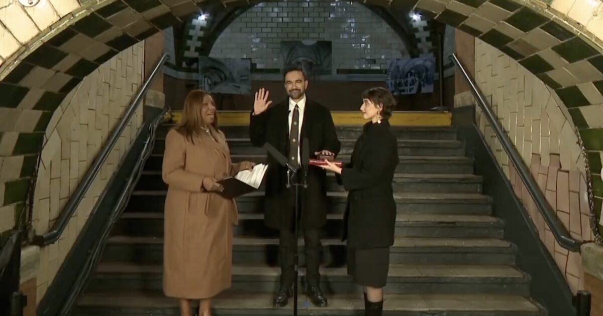 Socialist Zohran Mamdani Sworn In as NYC Mayor in Abandoned Subway Station — Places Hand on Quran as He Becomes First Muslim Leader of America’s Largest City