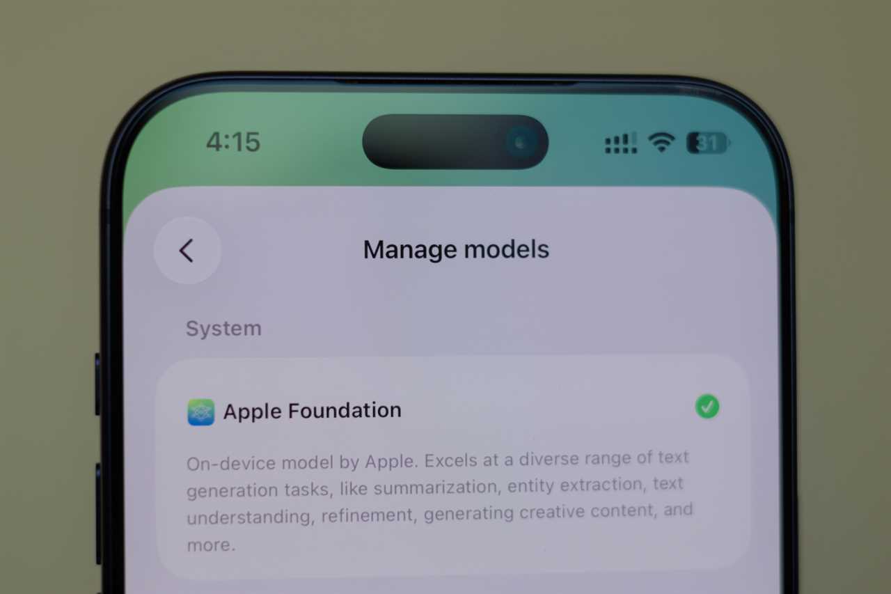 Apple Foundation Models on iOS