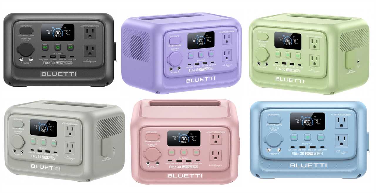 Bluetti Elite 30 V2 - 288Wh 600W Portable Power Station colors