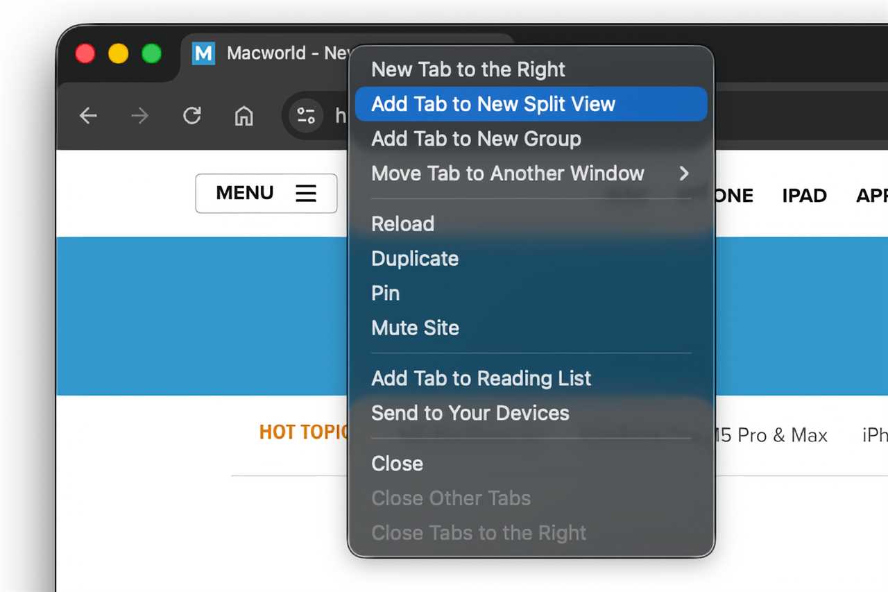 Chrome Mac Add Tab to New Split View