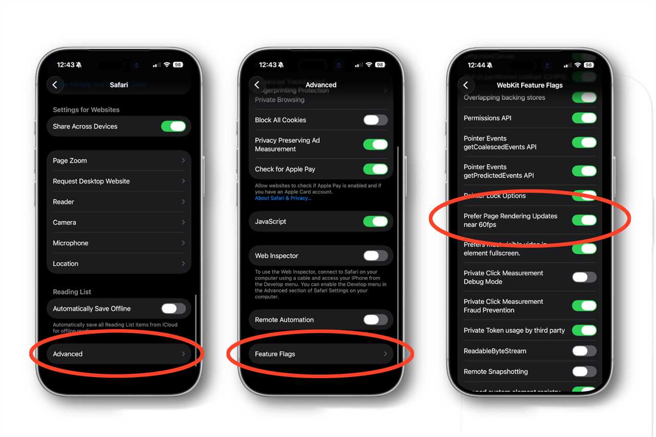 Safari iOS 60fps flag