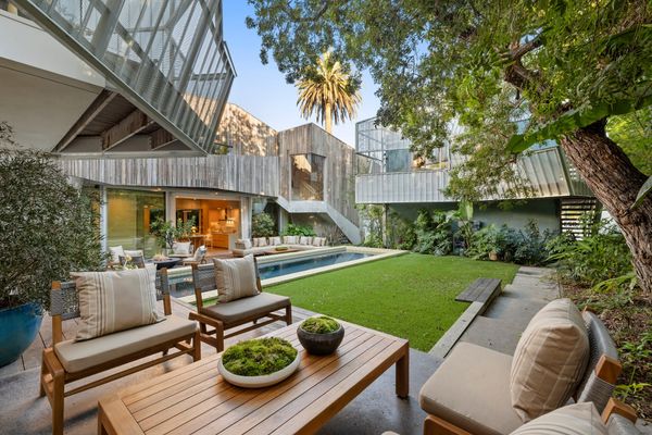 A Dramatic  Family Compound With Light-Screening Geometric Terraces in Venice Seeks $9.9M