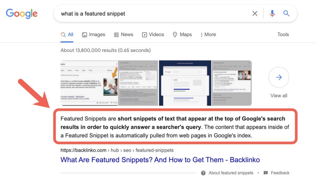 featured snippet explanation graphic 