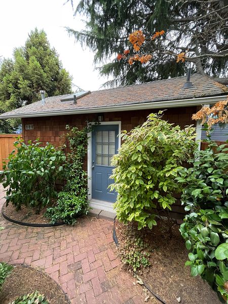 The original shed was primarily used for storage. The city allowed Ciera and John to keep the studio in the shed's existing location.