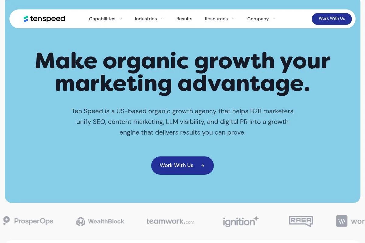 Ten Speed Generative Engine Optimization agency