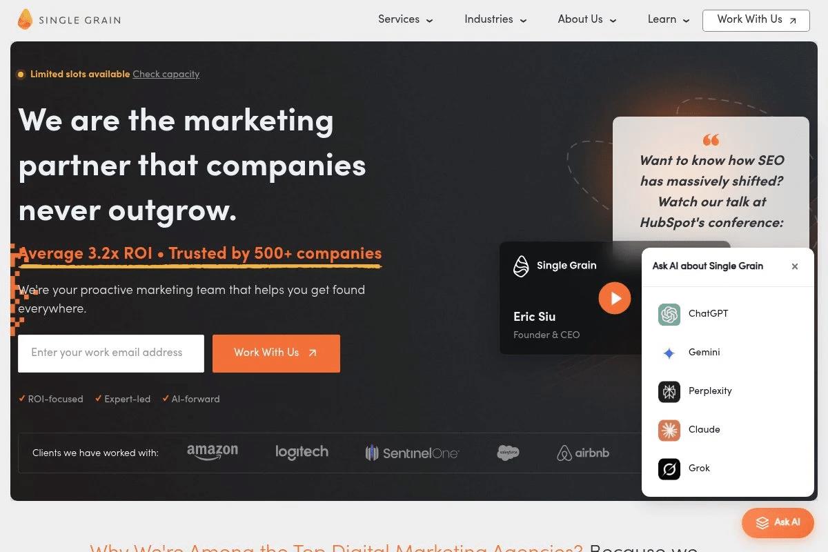 Single Grain Generative Engine Optimization agency