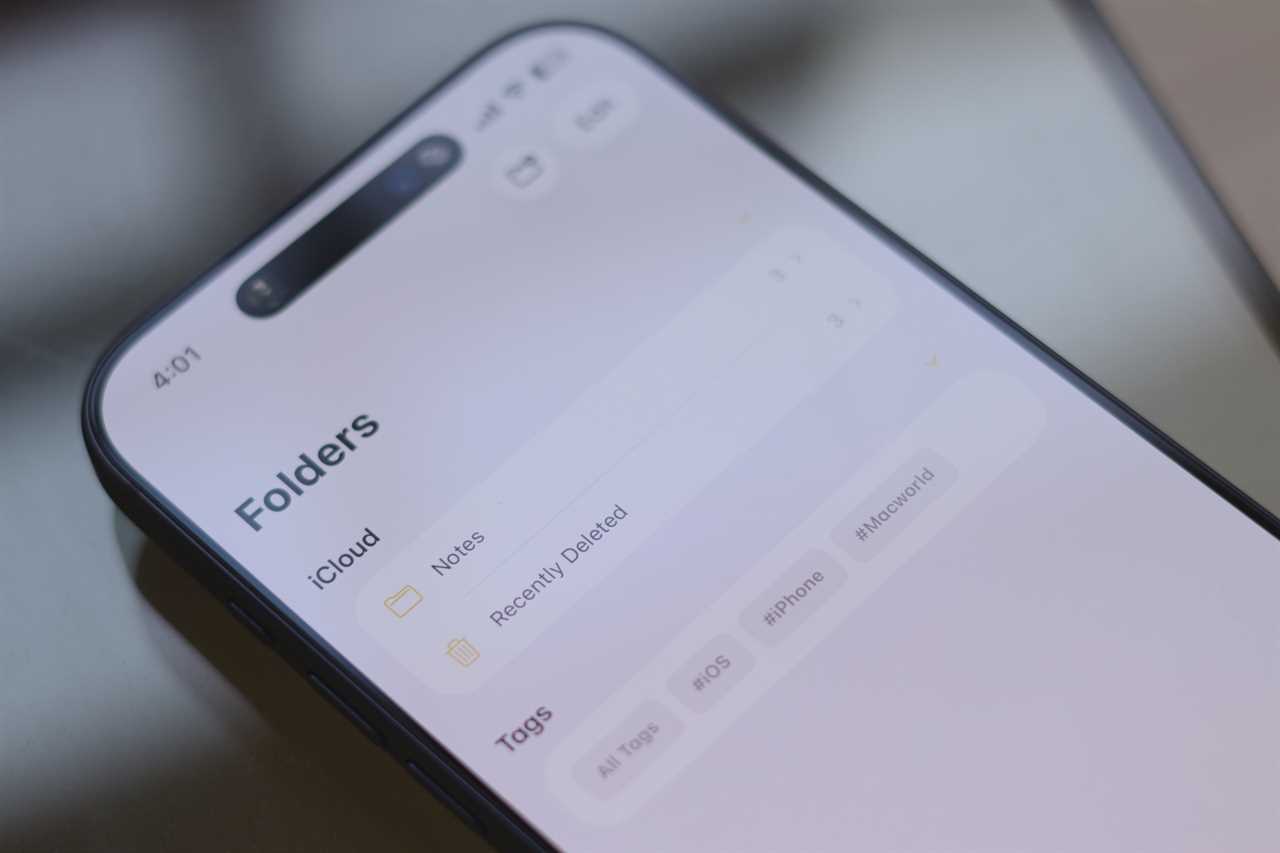 Apple Notes tags