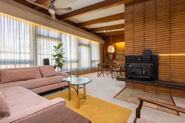 Recessed lighting makes the upstairs common areas glow.