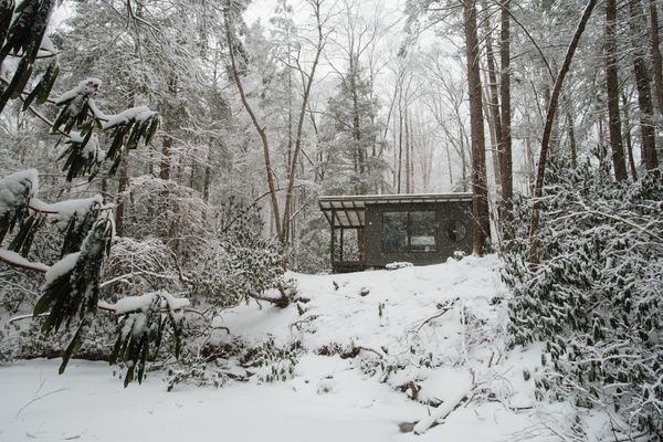 "In the winter, the cabin feels like it's in a snowglobe,