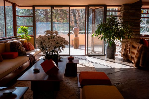 The river over which Fallingwater sits, Bear Run, flooded the living room in 1956 while the owners, the Kaufmanns, were inside. Nobody was hurt, but artwork was damaged.