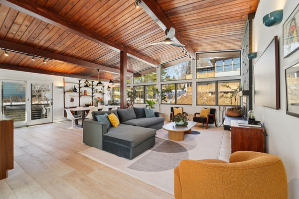 Large south-facing windows bring natural light into the home.