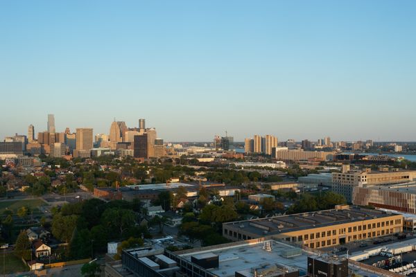 From the top floor of Michigan Central Station, you can see the changing skyline of downtown Detroit.