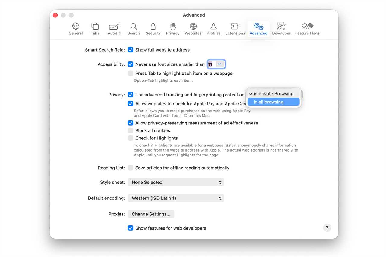 Tahoe Safari advanced fingerprint tracking
