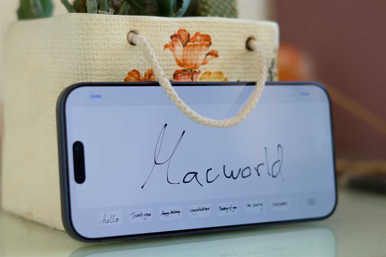 iMessage handwritten note