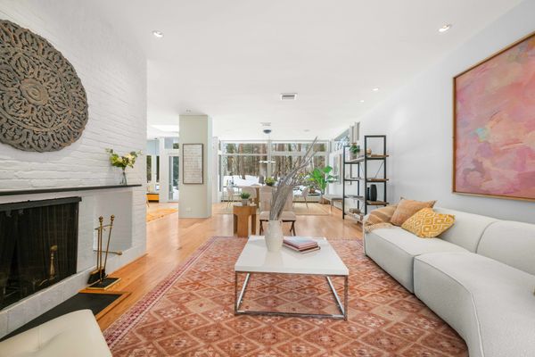 Now listed on the National Register for Historic Places, the Six Moon Hill neighborhood in which this house stands was designed as a utopian community for the architects who built it.