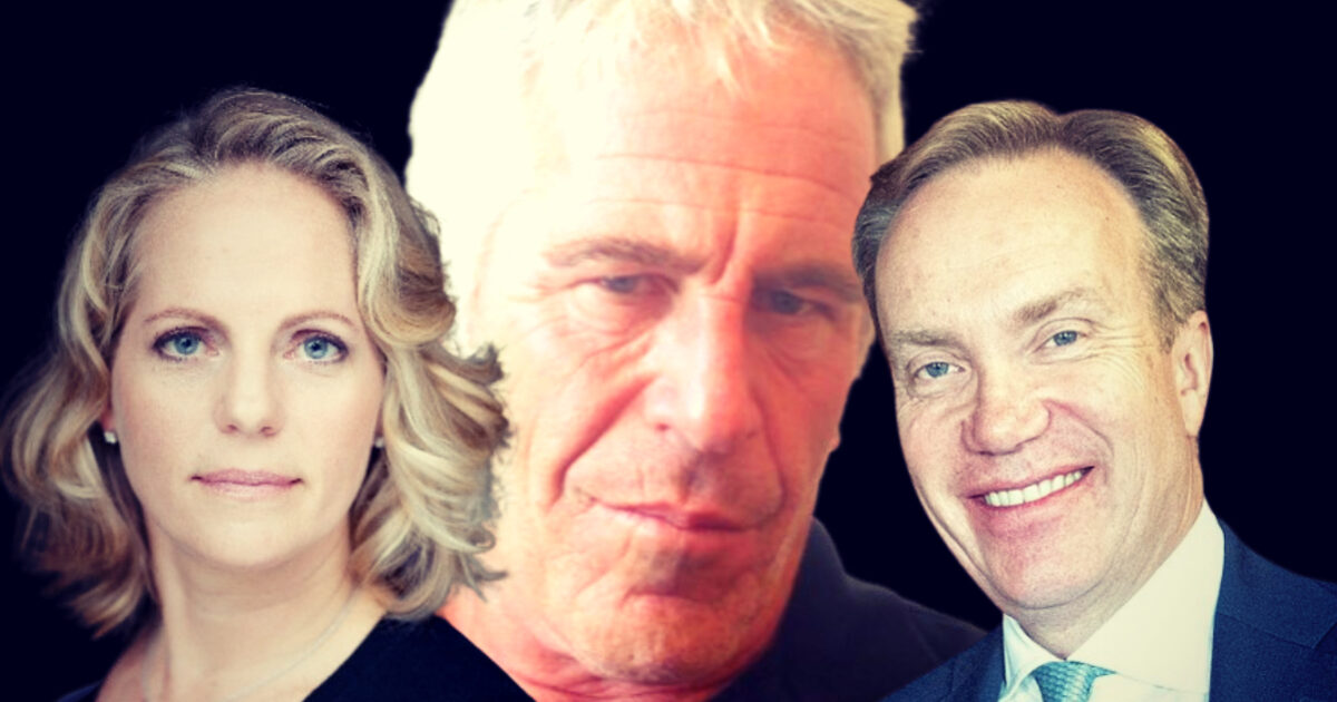 Image featuring three individuals, including a prominent figure associated with controversy, set against a dark background.