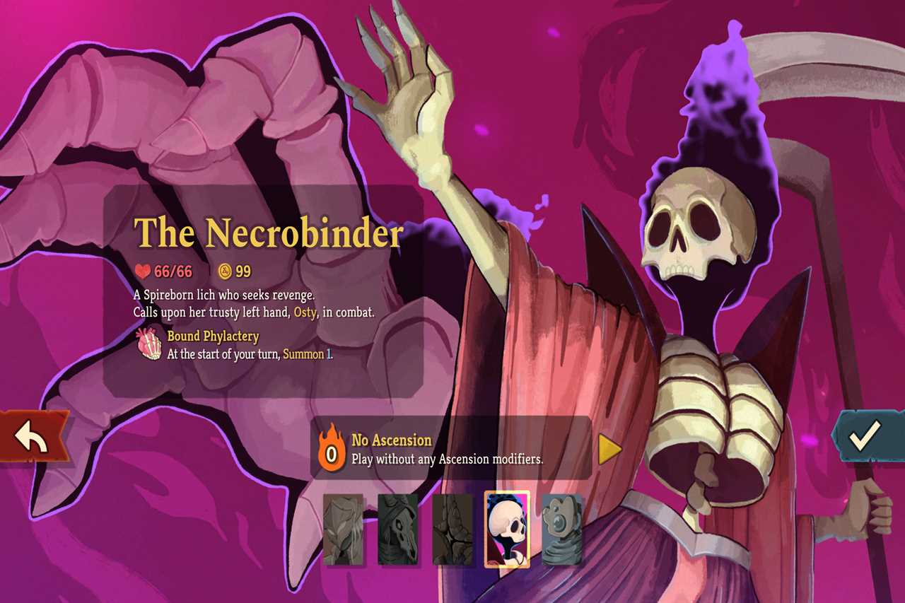 Screenshot showing the new Necrobinder class