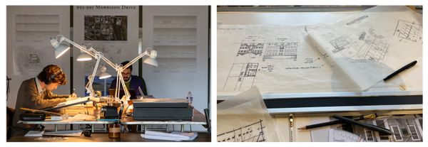 Architects actively worked on plans for the city during the charette.