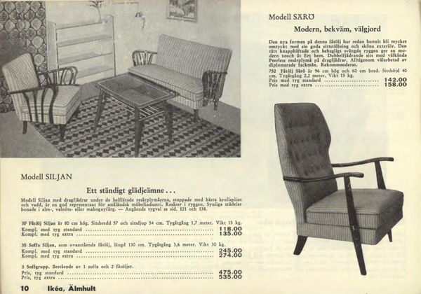 The Ikea catalog was produced in Älmhult, Sweden, for over 70 years, starting in the 1950s. Pictured above is a page from the 1956 catalog.