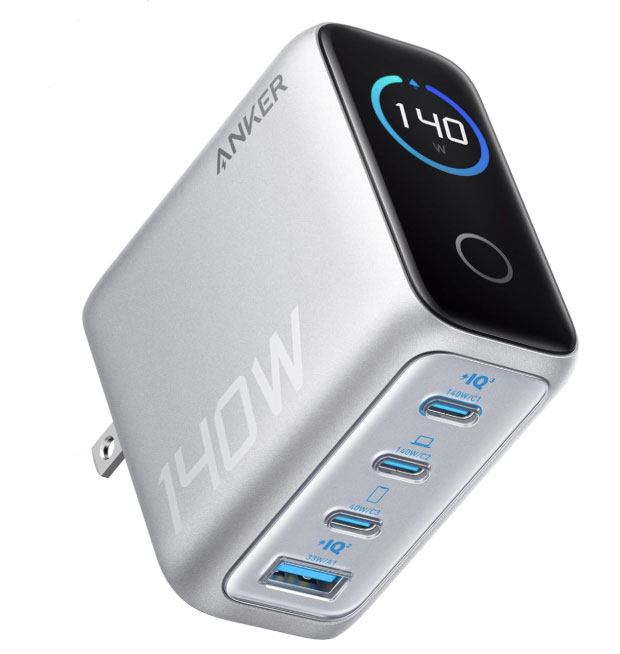 Anker 140W 4-Port PD 3.1 Charger – Excellent multiport PD 3.1 wall charger for 16in MacBook Pro