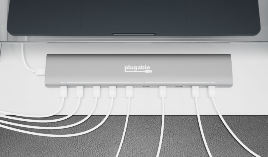 Plugable 10-Port PS-10CC USB-C Charger – Best desktop charger for prioritization