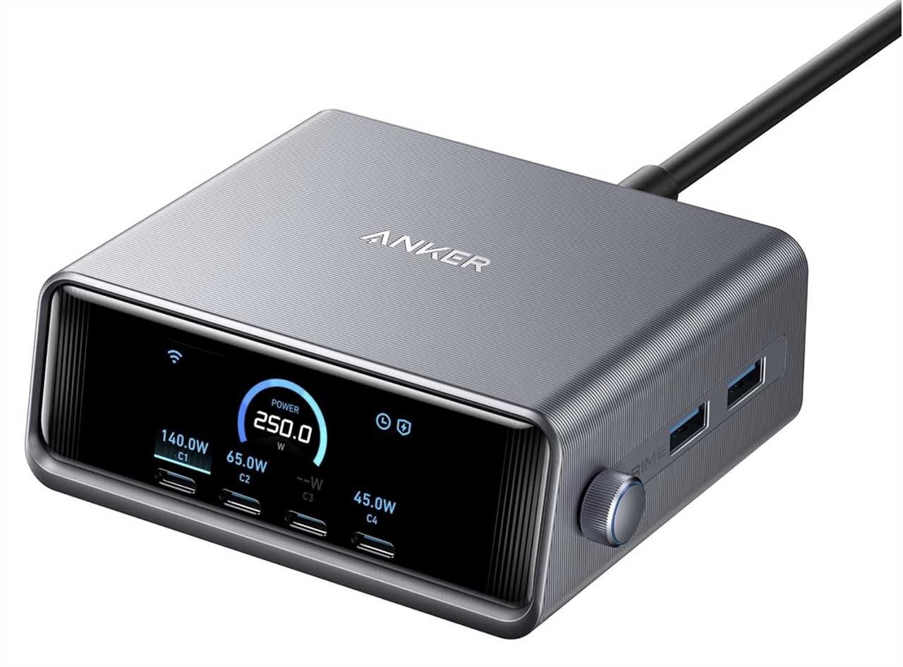 Anker Prime Charger (250W, 6 Ports) – Best customizable desktop charger
