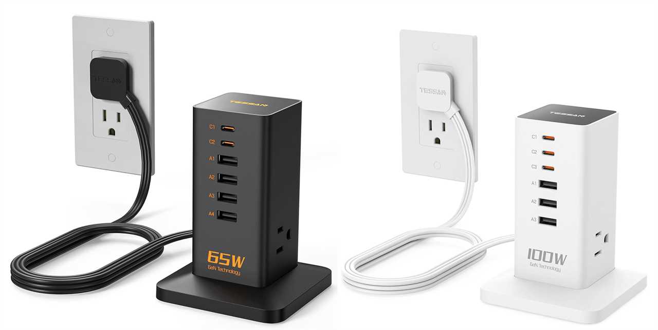 Tessan 65W and 100W Desk Charging Stations – USB towers of power