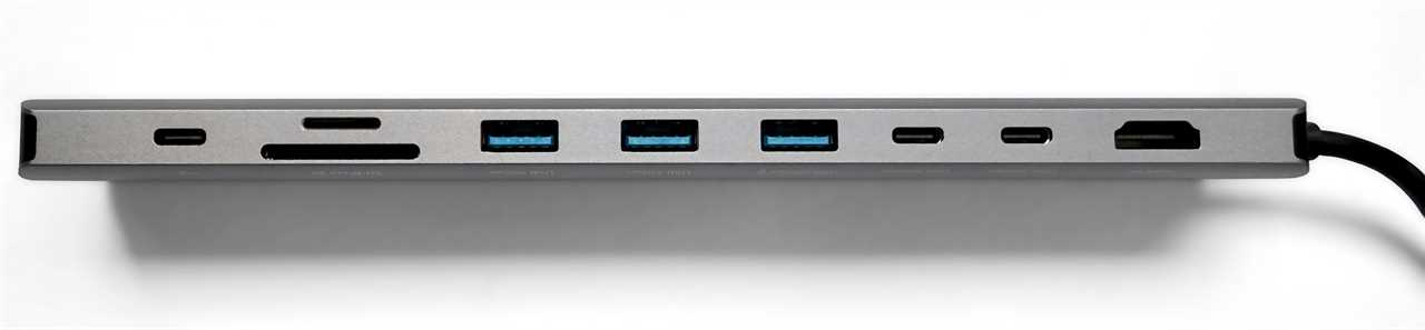 Plugable 10 in 1 USB C Hub USBC 10IN1E ports