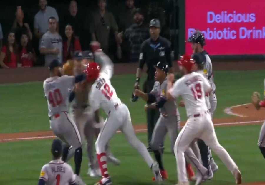 WATCH: Benches Clear as Angels Hitter Jorge Soler Charges Mound and Brawls with Braves Pitcher Reynaldo López During Anaheim Game