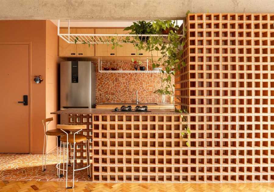 Beautifully Chaotic Caquinhos Tile Grounds This Small Apartment Renovation in Brazil