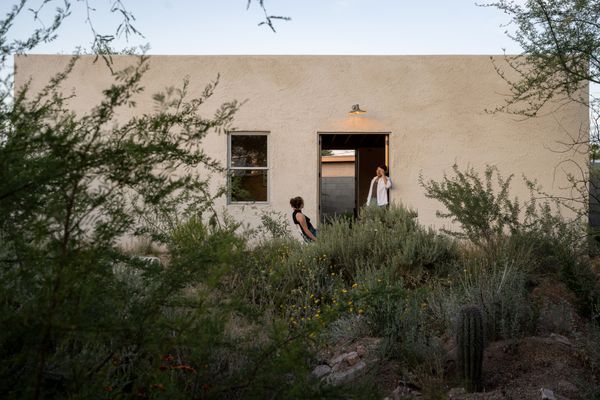 Native plants fill out the yard between the primary home and the new 650-square-foot ADU.