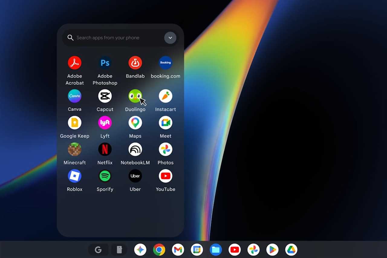 Phone mirroring on Googlebook