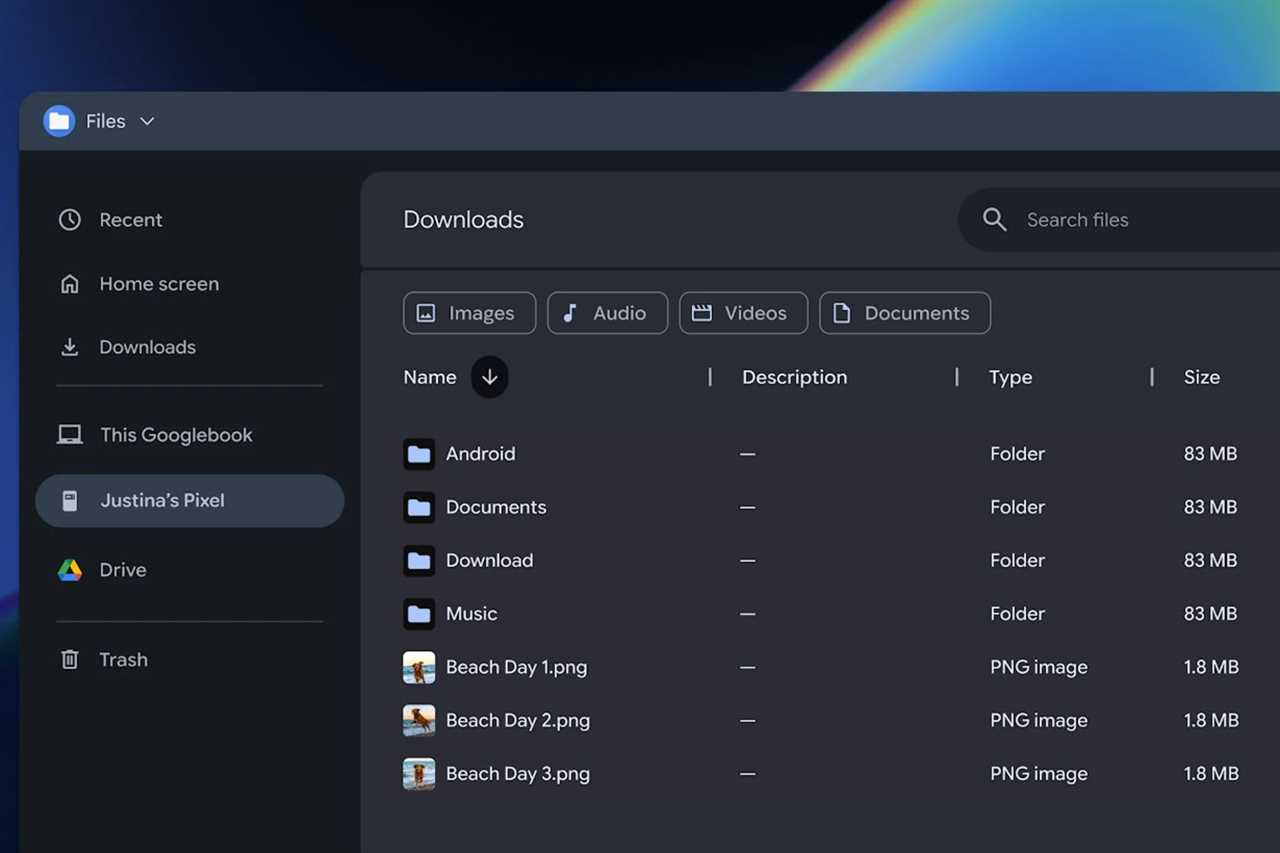 Wireless file access on Googlebook